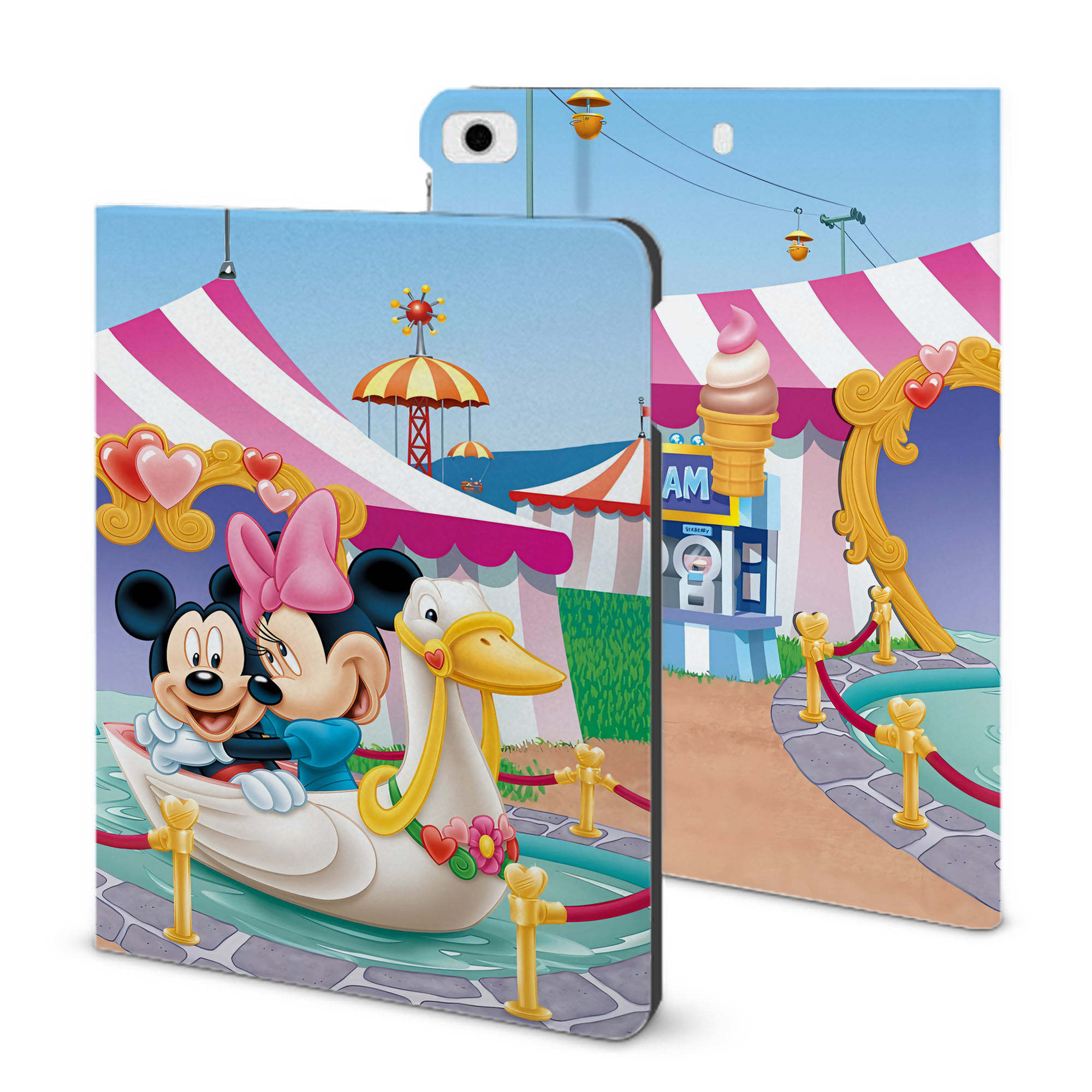 （画像用） ミッキーマウス Mickey Mouse IPad ケース ブック型 PUレザー TPU 耐衝撃 軽量 薄型 ペン収納なし 全面保護 IPad 各モデル対応